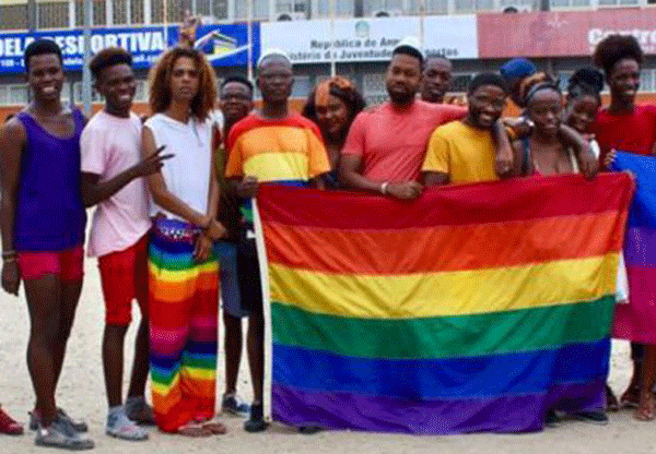 An LGBT rights demonstration in Angola. The Angola LGBT advocacy group Iris, founded in 2015 and granted government recognition in 2018, now has about 200 members.