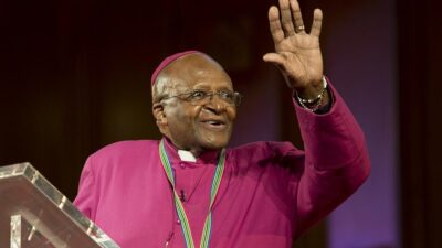 Retired Archbishop Desmond Tutu, who died recently, was a key voice in creating a safe space for the South African LGBTI community, urging tolerance and understanding. (File photo)