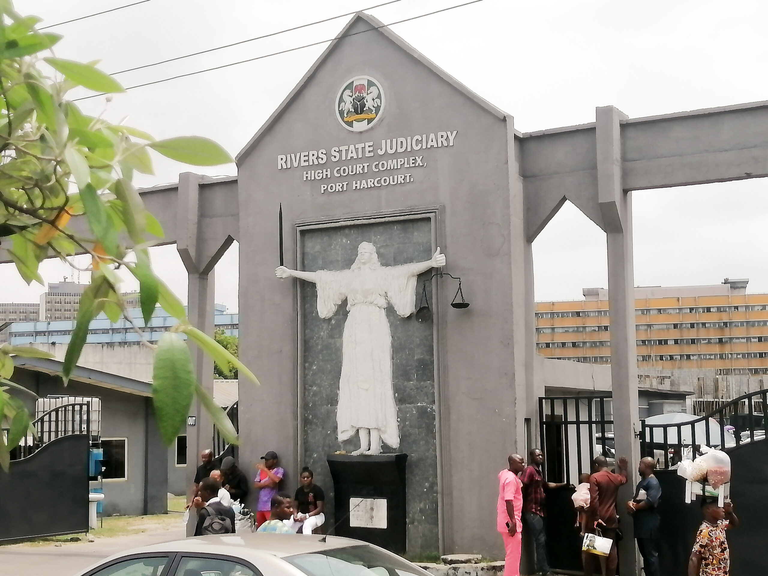 Entrance to the Rivers State Judiciary's High Court Complex in Port Harcourt, Nigeria. (Photo by Mike Daemon)