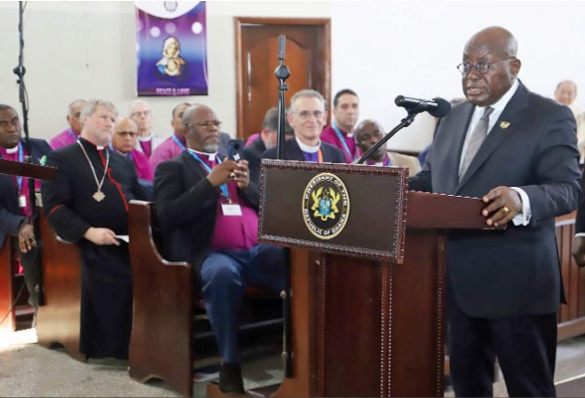 Ghana President Nana Akufo-Addo speaks at the 18th Anglican Consultative Council at the University of Ghana in Accra. (Samuel Tei Adano photo courtesy of Graphic Online)